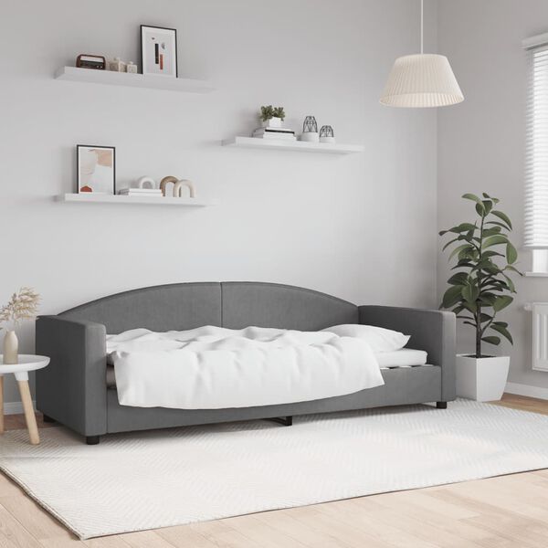 vidaXL Lit de repos sans matelas gris fonc&eacute; 80x200 cm tissu