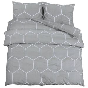 vidaXL Ensemble de housse de couette Gris 225x220 cm Coton