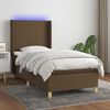vidaXL Sommier &agrave; lattes de lit matelas et LED Marron fonc&eacute; 100x200cm