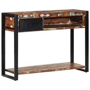 vidaXL Table console multicolore 100x35x75 cm bois massif r&eacute;cup&eacute;ration