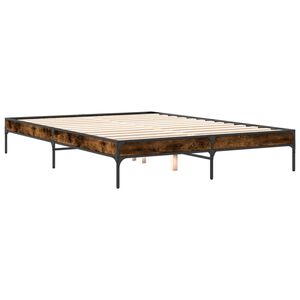 vidaXL Cadre de lit sans matelas ch&ecirc;ne fum&eacute; 140x200 cm