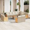 vidaXL Salon de jardin avec coussins 13 pcs beige r&eacute;sine tress&eacute;e