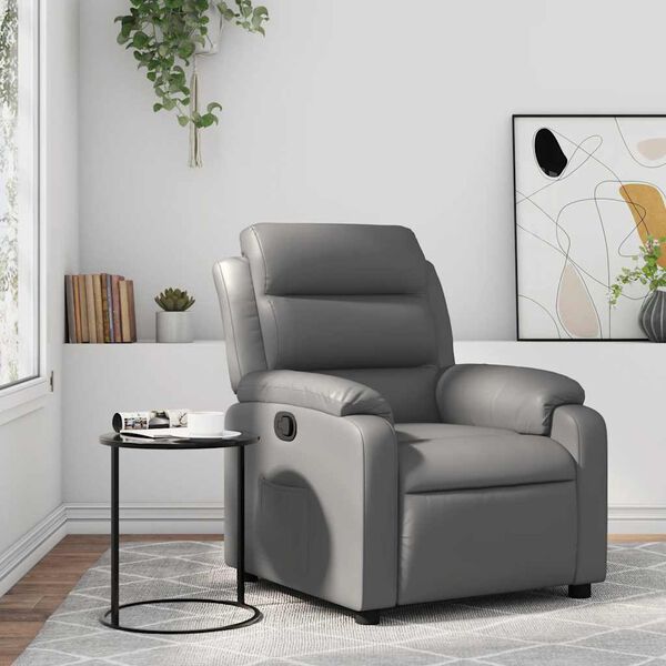vidaXL Fauteuil inclinable Gris Similicuir