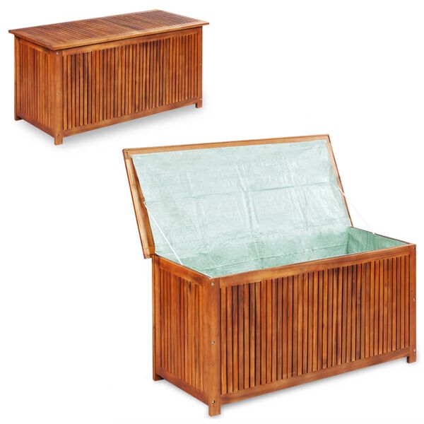 vidaXL Bo&icirc;te de rangement de jardin 117x50x58 cm Bois d'acacia solide
