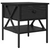 vidaXL Table de chevet avec tiroir 2 pcs Ch&ecirc;ne noir 40 x 42 x 45 cm
