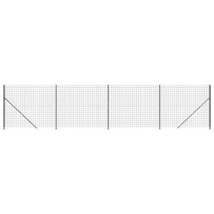 vidaXL Cl&ocirc;ture en treillis m&eacute;tallique avec bride anthracite 1,4x10 m