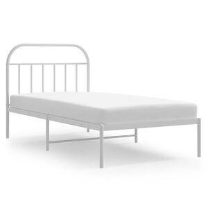 vidaXL Cadre de lit m&eacute;tal sans matelas et t&ecirc;te de lit blanc 100x200 cm