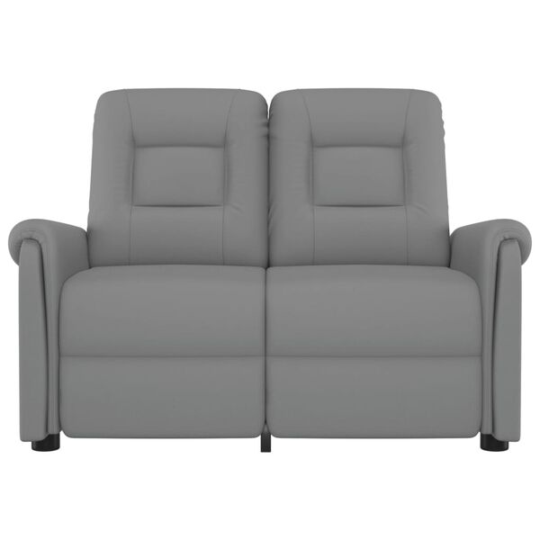 vidaXL Fauteuil de massage inclinable 2 places gris similicuir