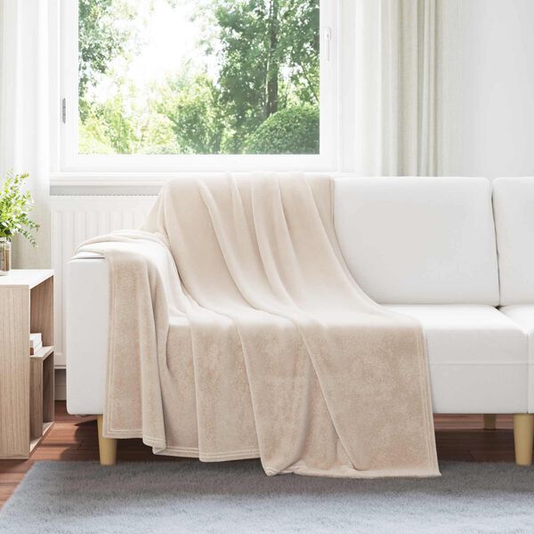 vidaXL Jet&eacute; Beige 150 x 200 cm Toison