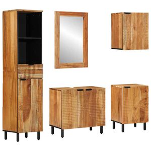 vidaXL Ensemble d'armoire de salle de bain 5 pc Naturel