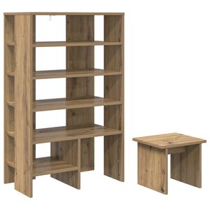 vidaXL Cabinet &agrave; chaussures 2 pc 62 x 35 x 100 cm Bois d'ing&eacute;nierie