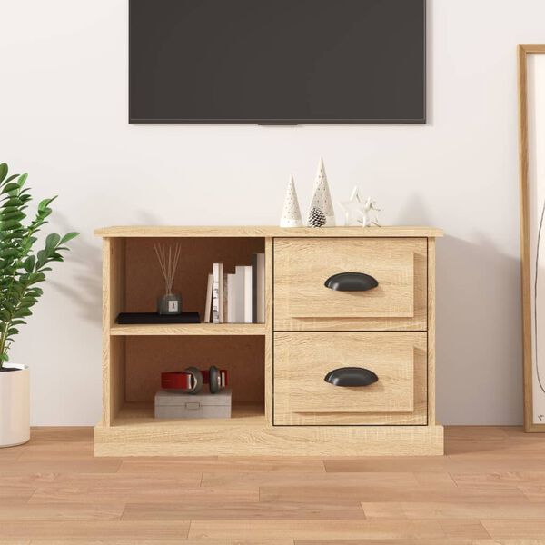 vidaXL Meuble TV ch&ecirc;ne sonoma 73x35,5x47,5 cm bois d'ing&eacute;nierie