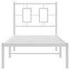 vidaXL Cadre de lit m&eacute;tal sans matelas avec t&ecirc;te de lit blanc 75x190cm
