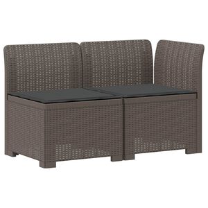 vidaXL Canap&eacute; de jardin 2 places avec coussins look rotin PP