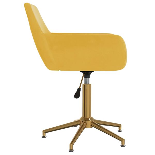 vidaXL Chaise pivotante de salle &agrave; manger Jaune Velours