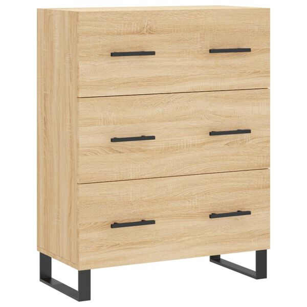 vidaXL Buffet ch&ecirc;ne sonoma 69,5x34x90 cm bois d'ing&eacute;nierie
