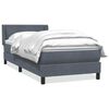 vidaXL Sommier &agrave; lattes de lit et matelas gris fonc&eacute; 80x210 cm velours
