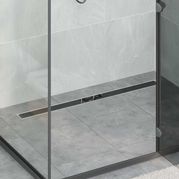 vidaXL Drain de douche avec couvercle en verre et siphon &agrave; 360&deg; 100 cm
