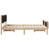 vidaXL Cadre de lit avec t&ecirc;te de lit Noir 135 x 190 cm tissu