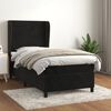 vidaXL Sommier &agrave; lattes de lit avec matelas Noir 100x200 cm Velours