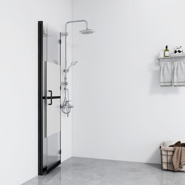 vidaXL Paroi de douche pliable Verre ESG demi-d&eacute;poli 110x190 cm