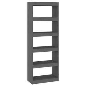vidaXL Biblioth&egrave;que/S&eacute;parateur de pi&egrave;ce Gris 60x30x167,5 cm Pin massif