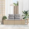 vidaXL Canap&eacute; de jardin Beige 184 x 62 x 85cm polyrotin