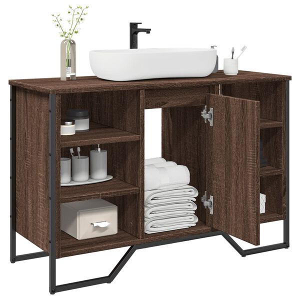 vidaXL Armoire lavabo de salle de bain ch&ecirc;ne marron 91x35x60 cm