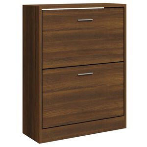 vidaXL Armoire &agrave; chaussures Ch&ecirc;ne marron 63x24x81 cm Bois d'ing&eacute;nierie