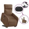 vidaXL Fauteuil inclinable de massage &eacute;lectrique Marron Tissu