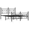 vidaXL Cadre de lit m&eacute;tal sans matelas avec pied de lit noir 140x190cm