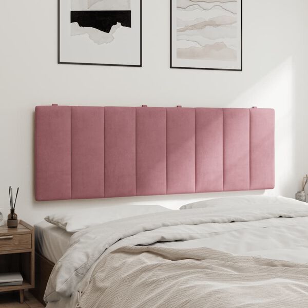 vidaXL Coussin de t&ecirc;te de lit Hanko rose 140 cm velours