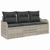 vidaXL Ensemble de canap&eacute; de jardin 3 pc Gris clair Poly rotin