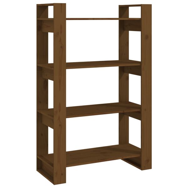 vidaXL Biblioth&egrave;que/Cloison Marron miel 80x35x125 cm Bois massif