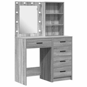vidaXL Table de Toilette 2 pc Gris 50 x 41 x 135 cm Bois d'ing&eacute;nierie