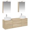 vidaXL Ensemble de mobilier de salle de bain 5 pcs Ch&ecirc;ne Sonoma