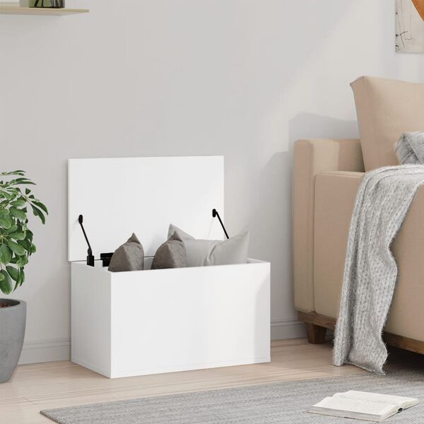 vidaXL Bo&icirc;te de rangement blanc 60x35x35 cm bois d'ing&eacute;nierie