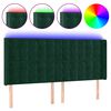 vidaXL T&ecirc;te de lit &agrave; LED Vert fonc&eacute; 203x16x118/128 cm Velours
