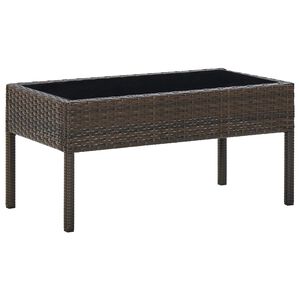 vidaXL Table de jardin Marron 75x40x37 cm R&eacute;sine tress&eacute;e