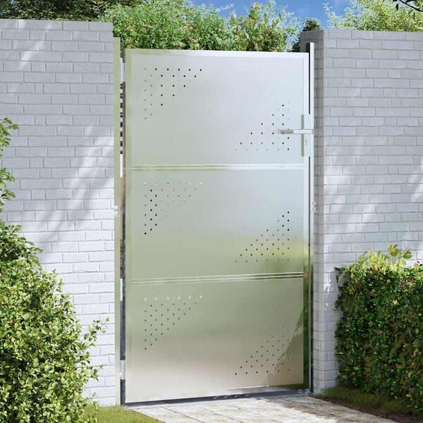 vidaXL Porte de Jardin Argenté 100 x 150 cm Acier inoxydable