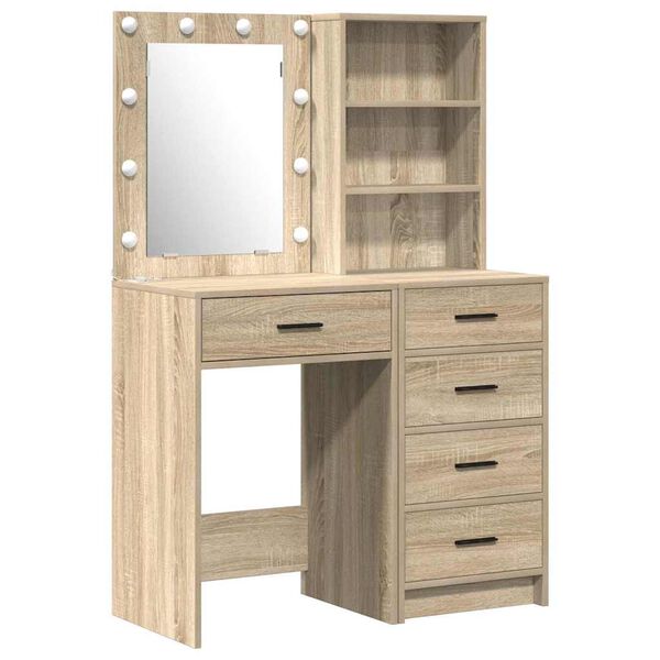 vidaXL Table de Toilette avec tiroir 2 pcs Marron 50 x 41 x 135 cm