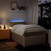 vidaXL Sommier &agrave; lattes de lit avec matelas Cr&egrave;me 120x200 cm Tissu