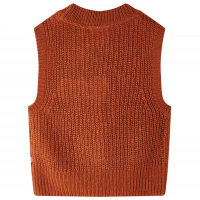 Gilet pull-over tricoté pour enfants cognac 128