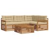 vidaXL Ensemble de canap&eacute;s d'ext&eacute;rieur 5 pcs Naturel et Beige