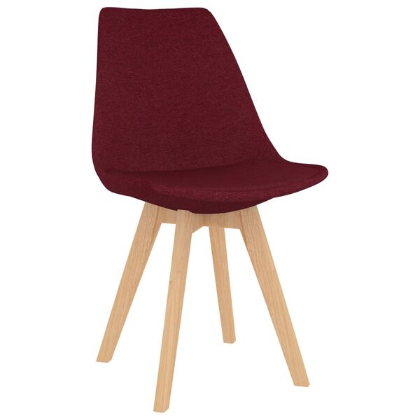 vidaXL Chaises &agrave; manger lot de 2 rouge bordeaux tissu