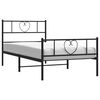 vidaXL Cadre de lit m&eacute;tal sans matelas avec pied de lit noir 107x203cm