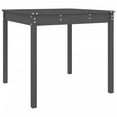 vidaXL Table de jardin gris 82,5x82,5x76 cm bois massif de pin