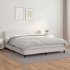 vidaXL Sommier &agrave; lattes de lit avec matelas Blanc 160x200cm Similicuir