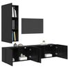 vidaXL Unit&eacute; murale de TV 5 pcs Ch&ecirc;ne noir Bois d'ing&eacute;nierie
