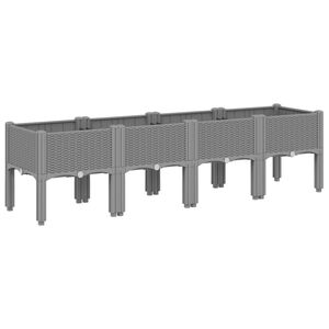 vidaXL Jardini&egrave;re avec pieds gris clair 160x40x42 cm PP